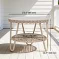thumbnail image 3 of Outsunny Rattan Outdoor Coffee Table w/Storage Shelf, Tempered Glass Top, 3 of 10