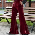 thumbnail image 4 of Joernso Men's Bell Bottom Velvet Pants Retro Style 70s Disco Outfit Casual Loose-Fit Party Street Flared Trousers for Daily Street Office Parties, 4 of 7