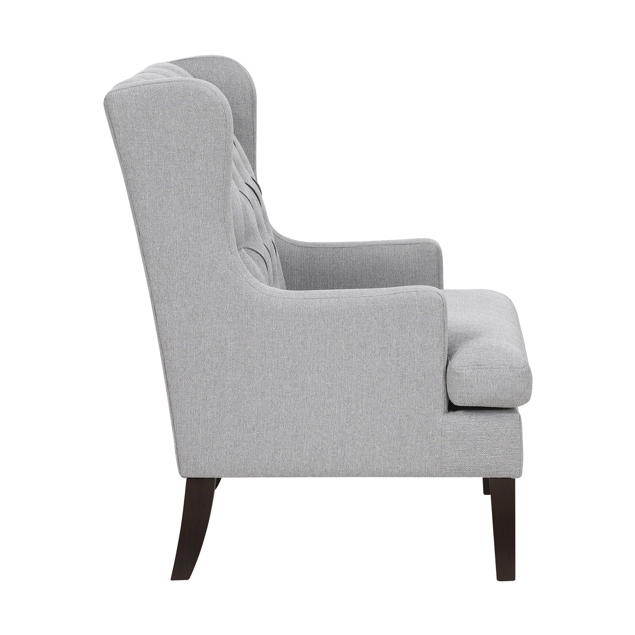 OakvillePark Velloria Textured Fabric Tufted Back Accent Chair, Gray