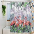 thumbnail image 3 of Shower Curtains for Bathroom-72"x72",Summer Pink Flamingo Waterproof Bath Curtain Grommet Shower Curtain Set with Hooks, 3 of 9