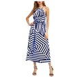 thumbnail image 1 of CNKOO Women‘s Summer Color Matching Geometric Print Loose Suspender Dress, 1 of 3