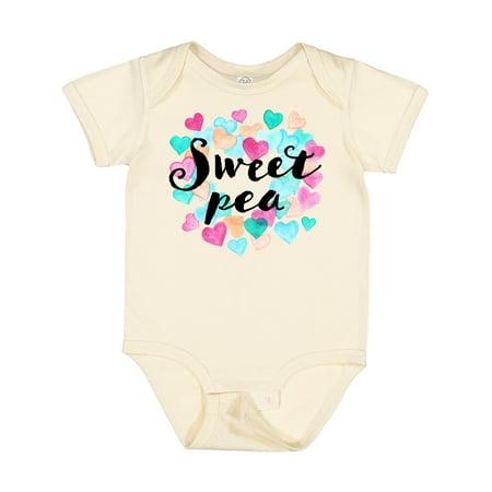 

Inktastic Sweet Pea Hearts Gift Baby Boy or Baby Girl Bodysuit