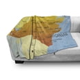 thumbnail image 3 of North Carolina Soft Flannel Fleece Throw Blanket, Map of an American State by Atlantic Ocean National Borders Illustration, Cozy Plush for Indoor and Outdoor Use, 60" x 80", Multicolor, by Ambesonne, 3 of 6