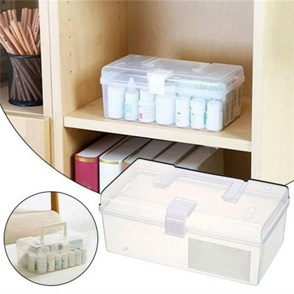 NANDIYNZHI Big Deals Portable Clear Plastic Storage Container Box With Handle Lock White