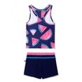 thumbnail image 4 of PROALLO Girls Bathing Suits Two-Piece Swimsuit with Boyshorts Vest-Style Tankini(12-13T Watermelon), 4 of 4