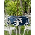 thumbnail image 2 of Outdoor Tablecloth with Umbrella Hole & Zipper, Navy Blue Coastal Round Tablecloth 60 Inch, Summer Starfish Shell Beach Patio Table Cover Waterproof Table Cloth for Picnic/Party, 2 of 7