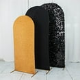 thumbnail image 2 of BalsaCircle 3 Black Gold Fitted Assorted Round Top Wedding Arch Backdrop Stand Covers Party Events Decorations Supplies, 2 of 8