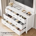 thumbnail image 4 of White 7 Drawer Dresser for Bedroom, 54" Wide Large Dresser with Deep Drawers & Metal Knobs, Modern Wooden Chests of Drawers for Entryway, Hallway, 4 of 7