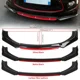 thumbnail image 5 of Kit de 4 piezas de parachoques delantero universal para coche, difusor divisor de alerón, fibra de carbono roja y blanca, 5 of 5