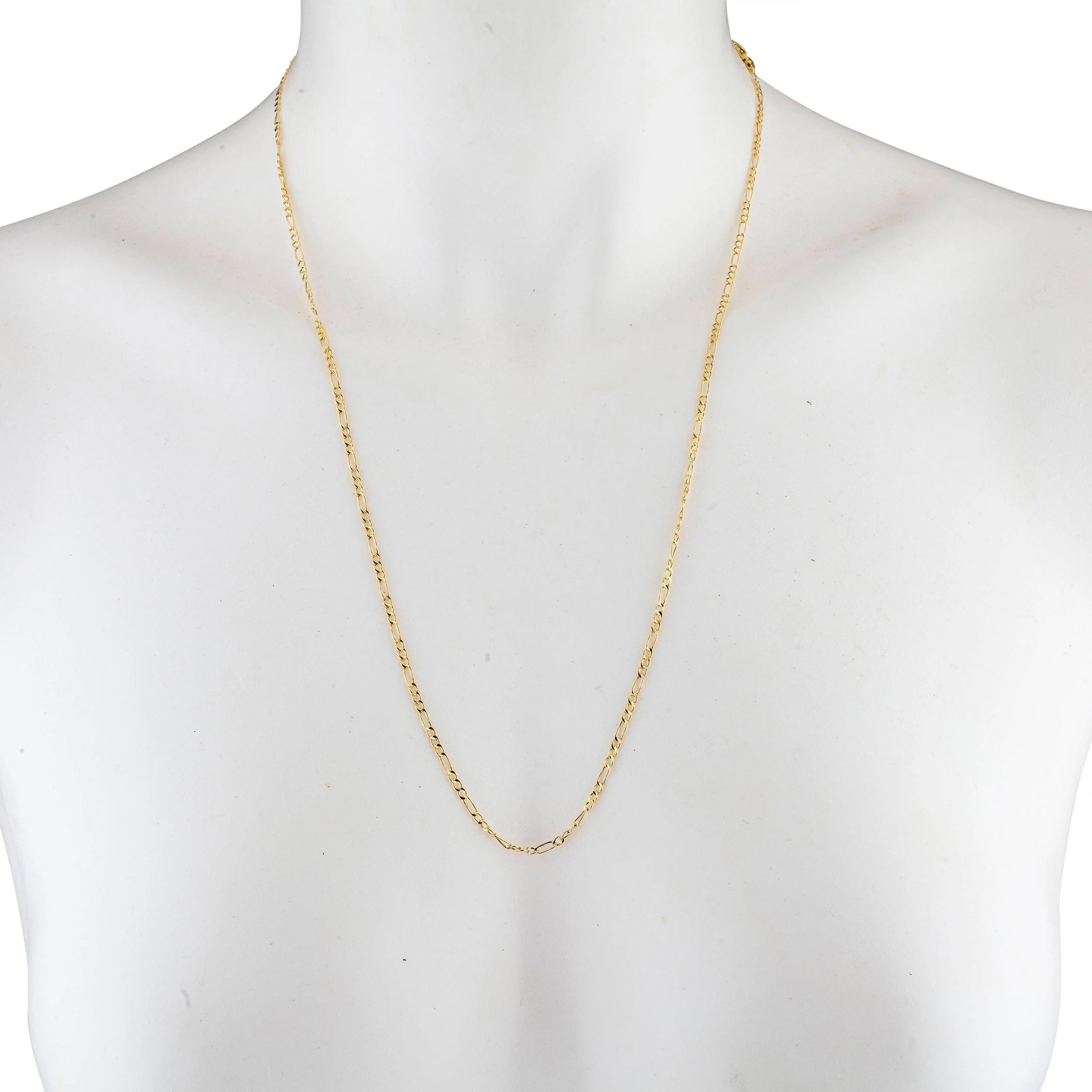 10K Yellow Gold 2MM Figaro Link Chain Necklace