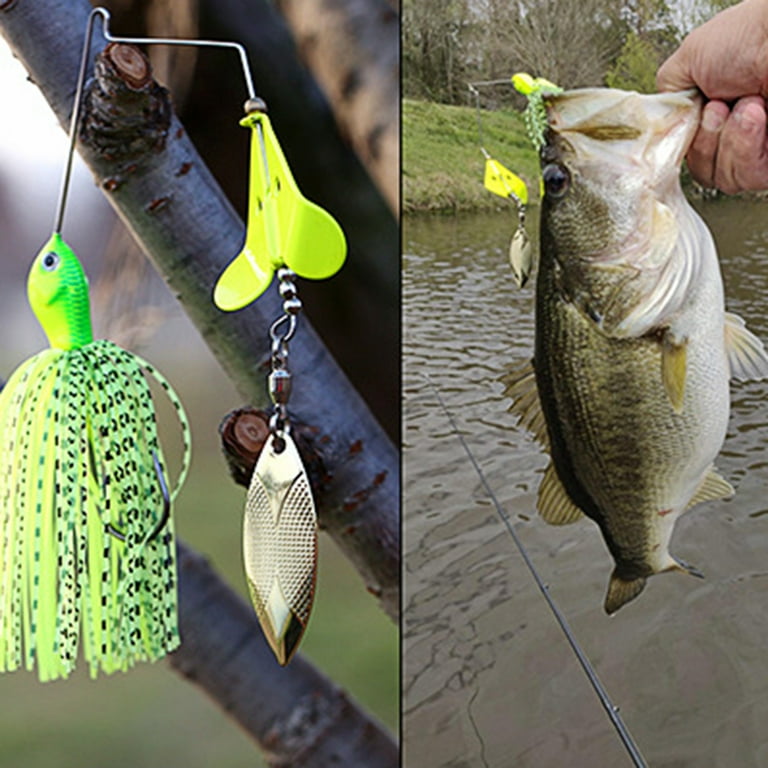 Fishing Jig Double Willow Blade Attractive Metal Easy to Carry Lure Spinner  Baits for Bass 