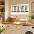 thumbnail image 3 of 3pcs Kitchen Curtain Set with Valance and 2 Tier Panels, Light Filtering Thermal Cafe Curtains for Small Window, Basement, Bathroom, Laundry Room and Dining Area Decor, Green, 3 of 9