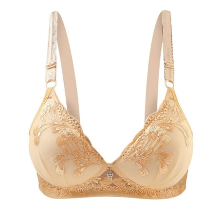 Lufly Summer Savings 2024! Plus Size Bras for Womens Woman Sexy Ladies Bra Without Steel Rings Sexy Vest Large Lingerie Bras Everyday Bra Yellow S