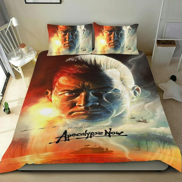 Apocalipsis Ahora Conjunto de sábanas temático, trío de piezas, cómodo y amigable con la piel, diseño único, regalo de decoración para el hogar para familiares, amigos y fans,135cm *200cm