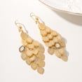thumbnail image 4 of Elegant Rhombus Tassel Brass Hoop Earrings Real 18K golden Plated 96x35mm, 4 of 4