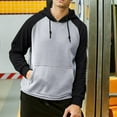 thumbnail image 2 of Mens Hoodie Fall Sweatshirt Zipper Splicing Large Size Sweater Mens Warm Clothing,Grey,XL, 2 of 4