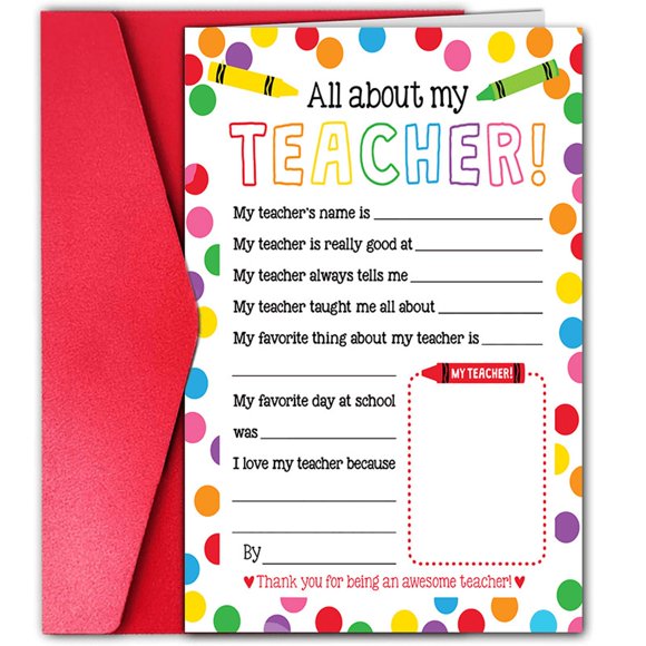 TIELUTT Thank You Teacher Card Great Teacher Appreciation Card From Students Custom Greeting Cards I Miss You Greeting Boxes with Clear Lids Blank Watercolor Cards with Envelopes Cards and Envelopes