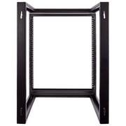 NavePoint 12U Server Rack with Swing Gate - Wall Mount Rack for 19 Inch IT Equipment Open Frame Rack – Network Rack Wall Mount for AV & Server Equipment 18” Deep Rack, Black