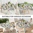 thumbnail image 7 of Elastic Edge Round Tablecloth with Water-Resistant Polyester, Daisy Floral Design for Spring Home Decor, Fits 44-52 Inch Table for Indoor or Outdoor Use, 7 of 7