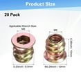 thumbnail image 3 of Paquete de 20 Tuercas de Inserción Roscadas para Madera, M5x10mm Tuercas de Inserción de Conducción Hexagonal para Muebles de Madera [Tono Dorado], 3 of 6