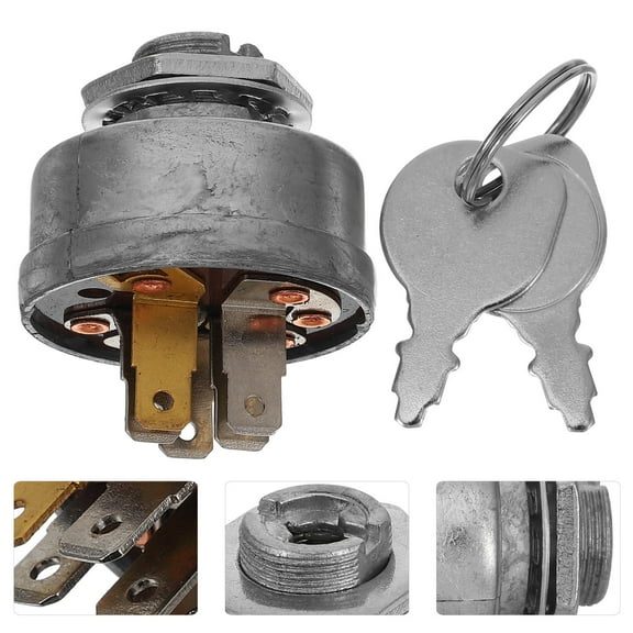 HOMEMAXS Universal Lawn Mower Ignition Starter Switch with Keys Replacement for Tractor Riding Mower and Lawn Tractor Ignition Start Switch