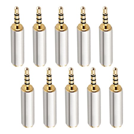 2.5mm Male to 3.5mm Female Stereo Mic Audio Headphone Adapter Converter 10pcs