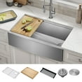 thumbnail image 2 of KRAUS Kore 33" Farmhouse Workstation 16 Gauge Single Bowl Stainless Steel Kitchen Sink with Accessories, 2 of 8