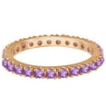 thumbnail image 2 of Amethyst Eternity Stackable Ring Band 14K Rose Gold (0.75ct), 2 of 3
