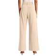 thumbnail image 3 of STARVNC Women Elastic High Waist Button Up With Pockets Straight Leg Pants, 3 of 5