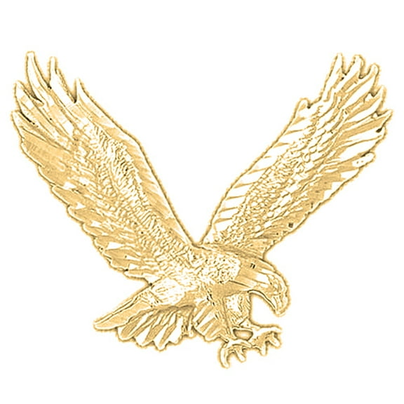 10K Yellow Gold Eagle Pendant - 30 mm
