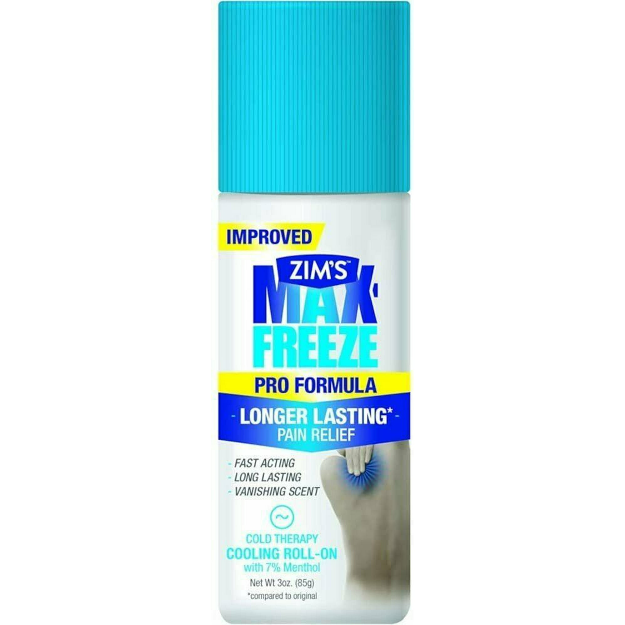 Zim's Max-Freeze Pain Relief Grease-less Roll-On Gel, 3 oz, 4 Pack