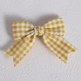 thumbnail image 6 of 3'' Yellow Gingham  Scalloped Edged Ribbon Hair Bows Clip 2 count Grids Checkered  Clip for Teen Girls Women  to School Birthday Easter Dress Accessory Summer, 6 of 6