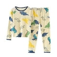 thumbnail image 3 of Byoo Dinosaur Print Little Boy Nightwear Outfit Long Sleeved O-Neck Shirt Trousers Outfit Holiday Soft Kids Homewear Set, 3 of 4