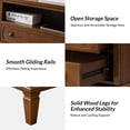 thumbnail image 4 of HULALA HOME Kamilo Traditional 28.25 inch Open Storage Space Wide Nightstand Table with 2 Drawers by  Walnut, 4 of 5