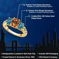 thumbnail image 2 of Gem Stone King 18K Yellow Gold Plated Silver Ecstasy Mystic Topaz and London Blue Topaz Filigree Style 3 Stone Ring for Women (2.70 Cttw, Oval 8X6MM and 6X4MM) (Size 7), 2 of 6