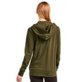 thumbnail image 4 of Sofra Women's Cotton Comfort Zip Up Hoodie Jersey Sweater - Olive - Small, 4 of 4