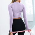 thumbnail image 3 of Top corto sin costuras para mujer - Manga corta, malla transpirable, ajuste compresivo, secado rápido, tallas S-L para gimnasio y yoga, 3 of 5