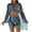 A-Black, variant on Women's 3-Piece Tropical Bikini Set , Boho Kimono Beach Cover-Up with Boy Shorts & High-Waist Swim Bottoms Purple