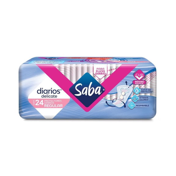 Protectores diarios Saba delicate regular 24 pzas