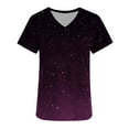 thumbnail image 3 of QLEICOM Women's Pocket Scrub Top Mom Mother's Day Print Short Sleeve V-Neck Wrap Scrubs Soft Stretch Nursing Workwear Blouse Shirt Wine XL, US Size:10, 3 of 4