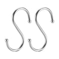 thumbnail image 1 of Ganchos en S de acero inoxidable de 2" para colgar en cocina, baño, dormitorio, almacenamiento, uso exterior, múltiples usos, 2 piezas, 1 of 4
