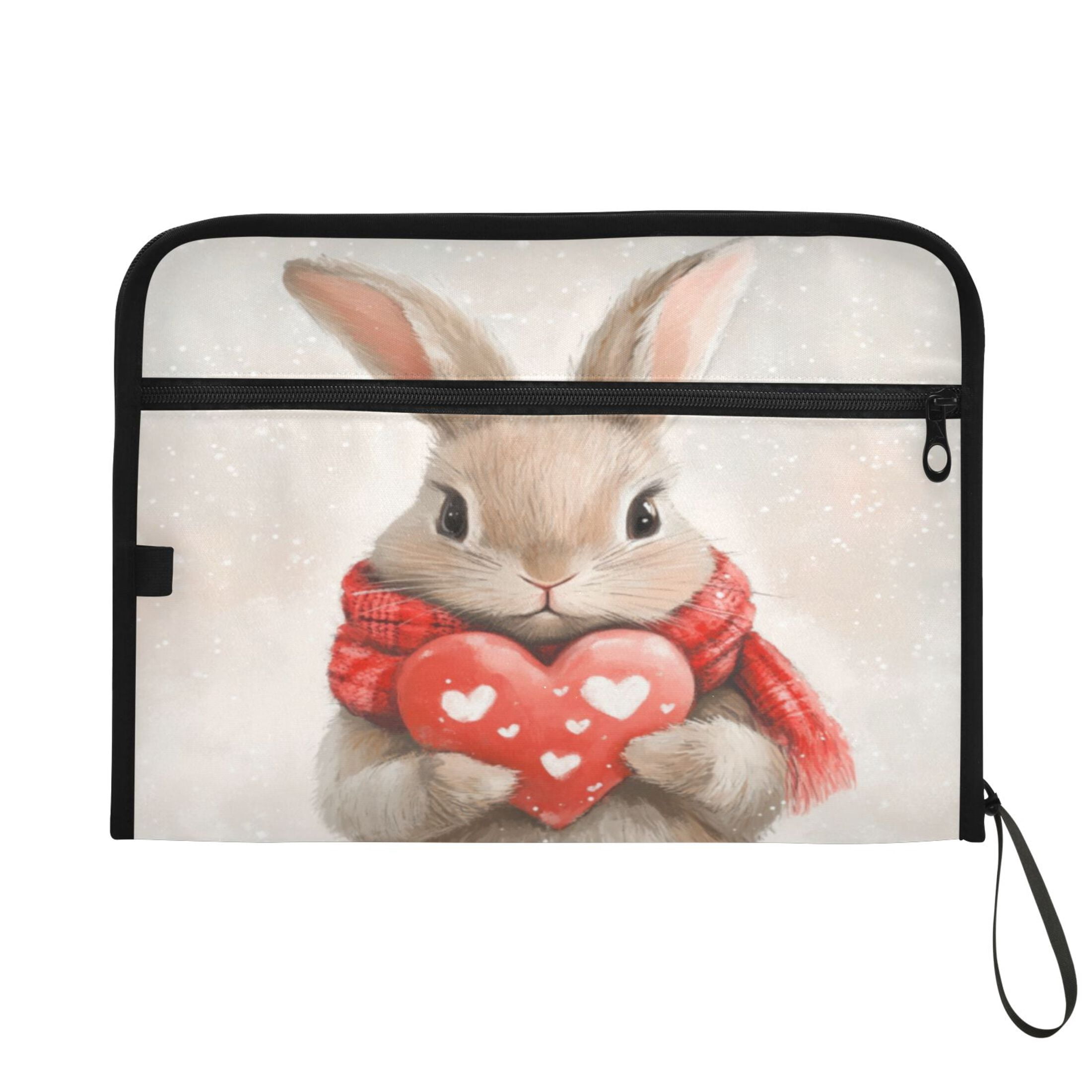 Organ Folder 14.2 x 0.8 x 10.6 Inches 13 Separate Pockets A4 Size Documents Folder A Sort Storage File Manager For The Home Office Loving Cute Rabbit