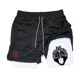 thumbnail image 2 of Pantalones cortos de gimnasio de Anime para hombre, 2 en 1, transpirables, absorbentes del sudor, de secado rápido, para entrenamiento, gimnasio, con bolsillos, 2 of 5