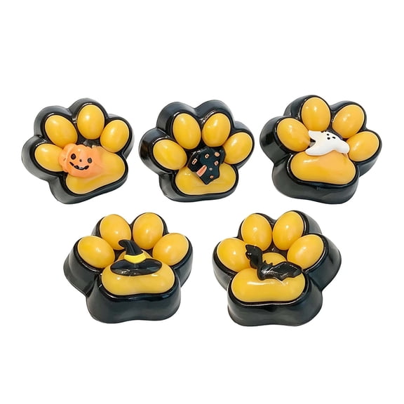 Halloween Cat Paw Stress Toy, Squeeze Fidget Sensory Relief Gift With 5 Random Accessories, Funny Decompression Squishy For Office Anxiety, Party Favor Decor
