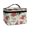 thumbnail image 2 of HELLHERO Poinsettia Pattern Portable Cosmetic Bag Organizer 8.86 x 6.5 x 5.9 Inches Storage Pockets Friend with Large Capacity Daily Work, 2 of 6
