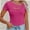 Hot Pink, variant on Womens Fashion Fall Clothes One Piece Cutout Tops short Sleeve Slim Fitted Shirts Tee Tshirts