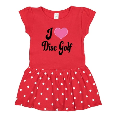 

Inktastic I Love Disc Golf Gift Toddler Girl Dress