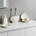 thumbnail image 5 of chaungfeng Ceramic Shell Toothbrush Holder, White Seashell Design with 2-Slot, Modern Toothbrush Organizer, Decorative Stand for Bathroom Sink and Countertop (White), 5 of 6