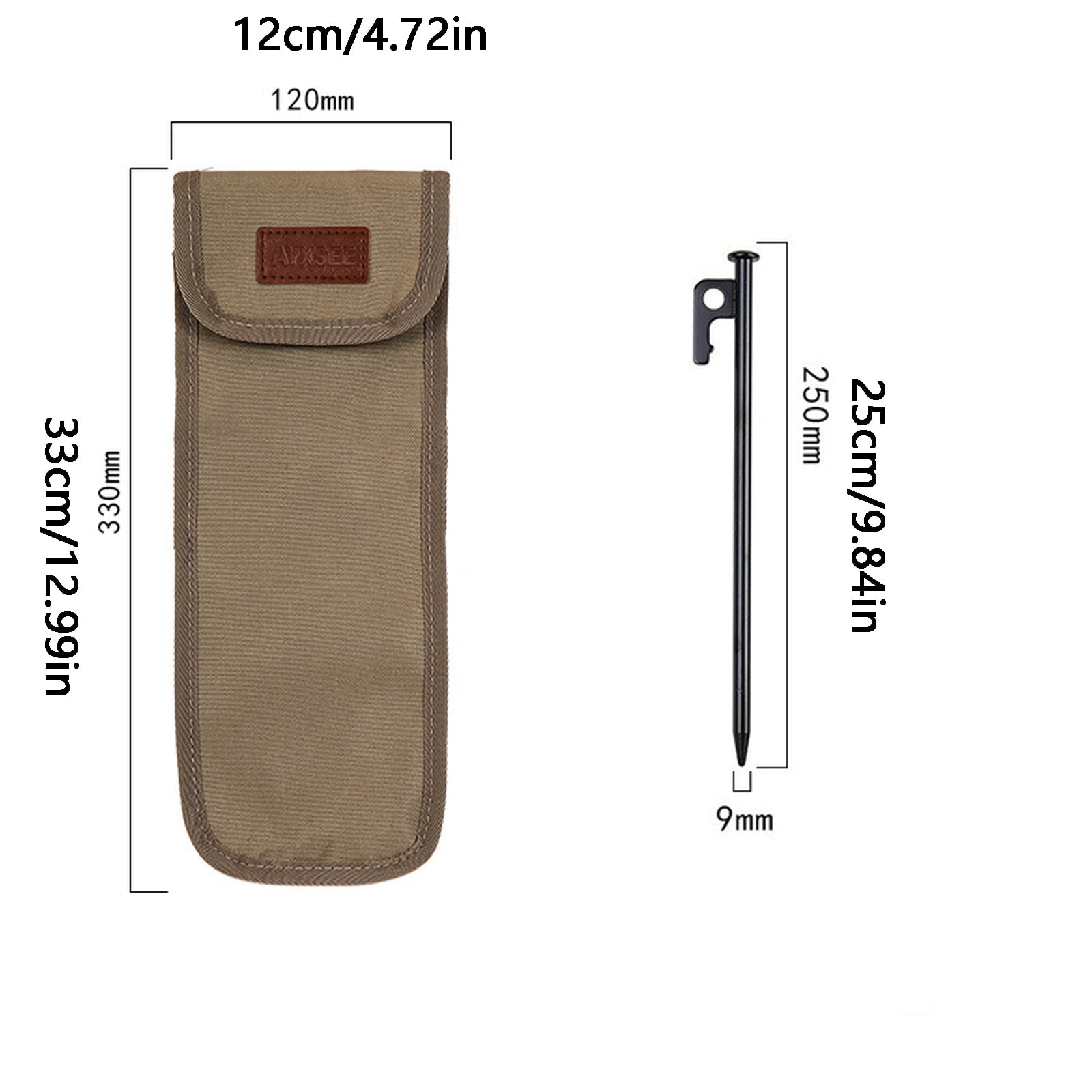 Outdoor Camping Tent Peg Storage Bag Envelope Style Stake Bag for Tent Pegs Stakes and Ground Screws for Camping and Hiking Trip 5x13Inch