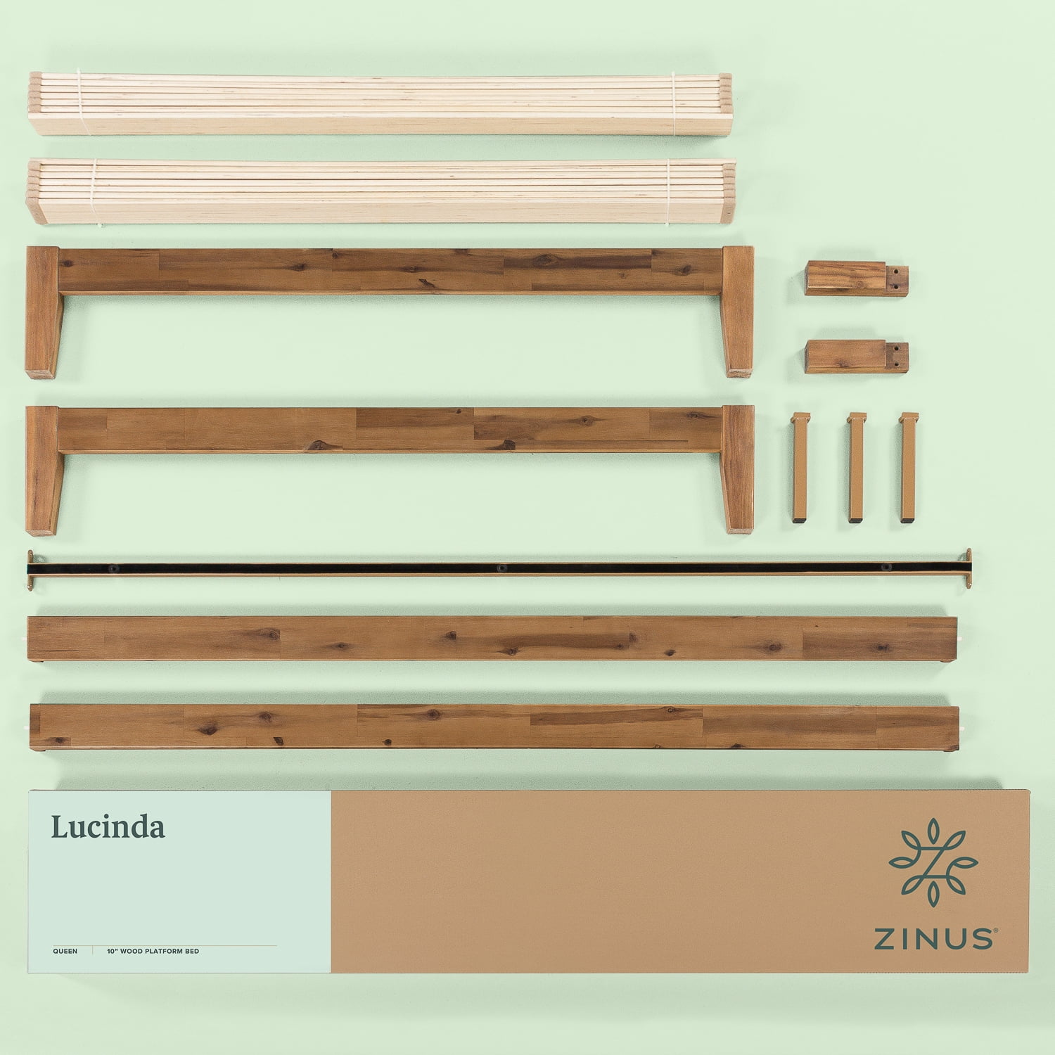 Zinus Lucinda 10" Wood Platform Bed Frame, No Box Spring Required, Full